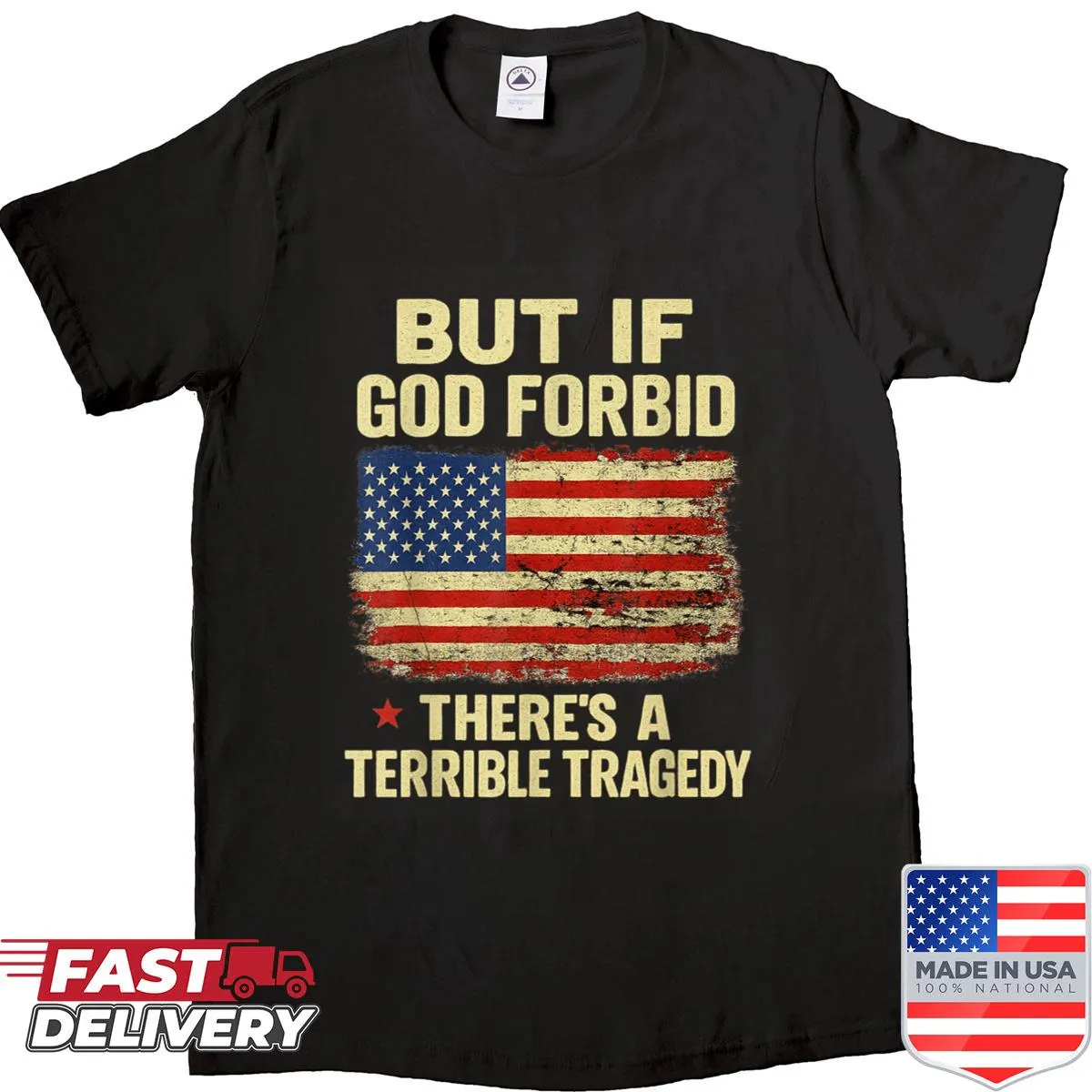 Typography graphic expressing patriotism on a shirt