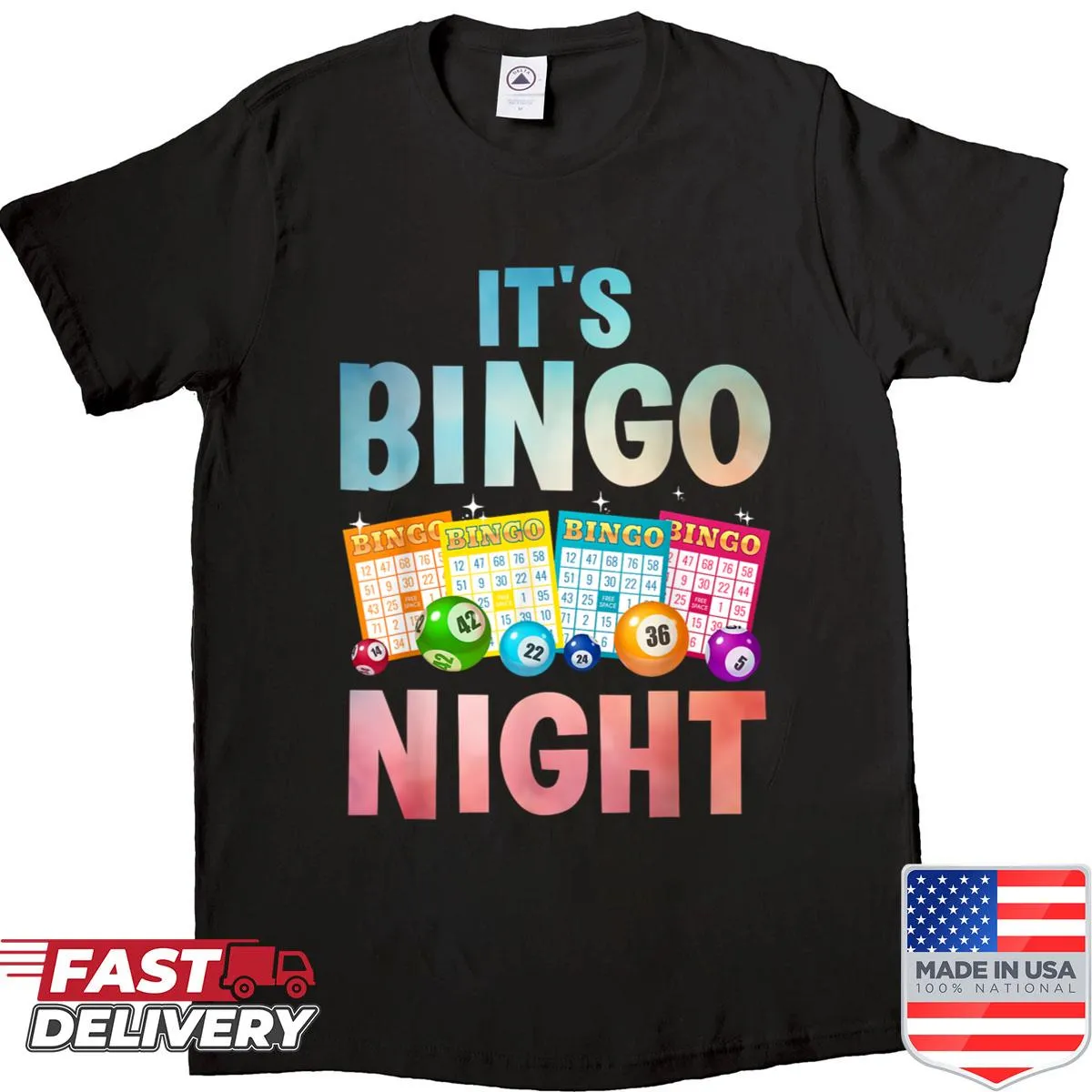 Bingo-themed shirt with playful illustrations for bingo lovers