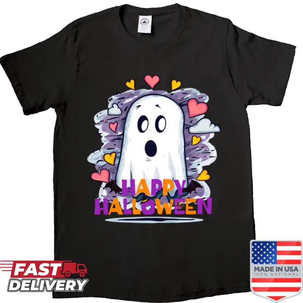 Cute Halloween ghost shirt with cheerful design