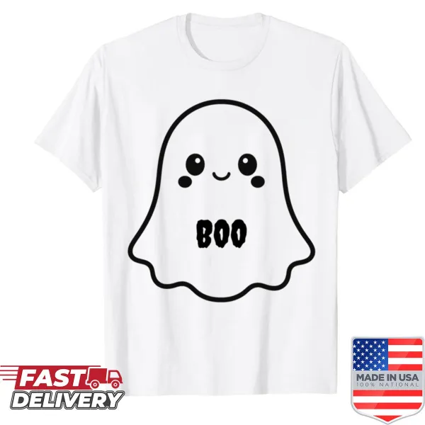 Cute ghost graphic on a Halloween shirt