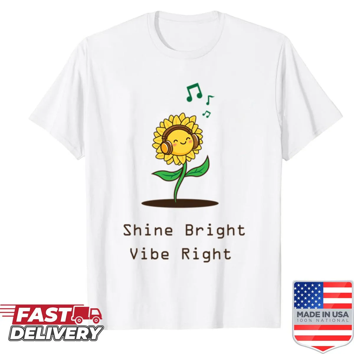 Oversized shirt with a cute dancing sunflower graphic