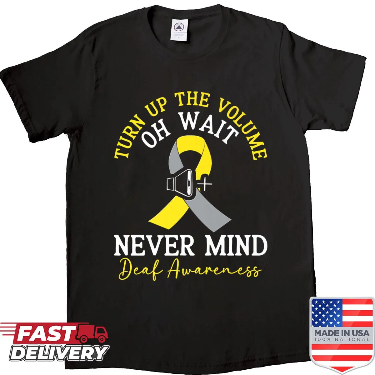 Shirt promoting Deaf Awareness Week with bold text emphasizing inclusivity.