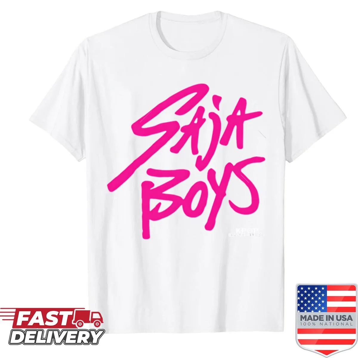 Shirt featuring whimsical demon characters called Saja Boys