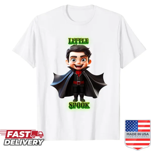 Halloween-themed shirt featuring a playful Dracula character