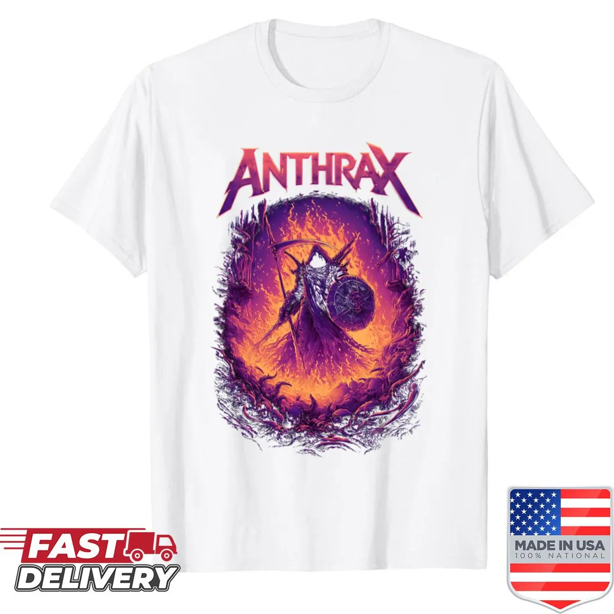Vintage distressed shirt with a skeleton graphic and edgy text