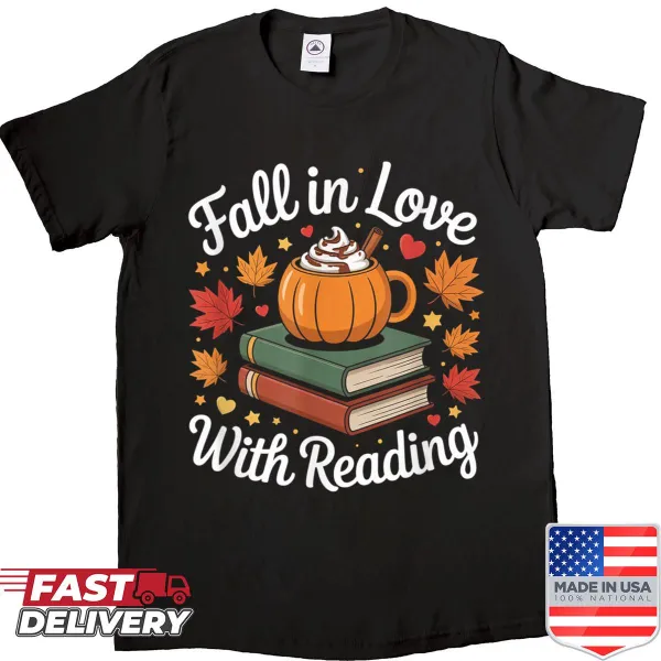 Cute book lover shirt with autumn librarian design