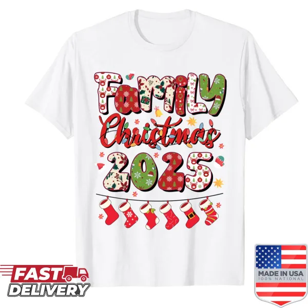 Christmas shirt for women featuring sentimental family text
