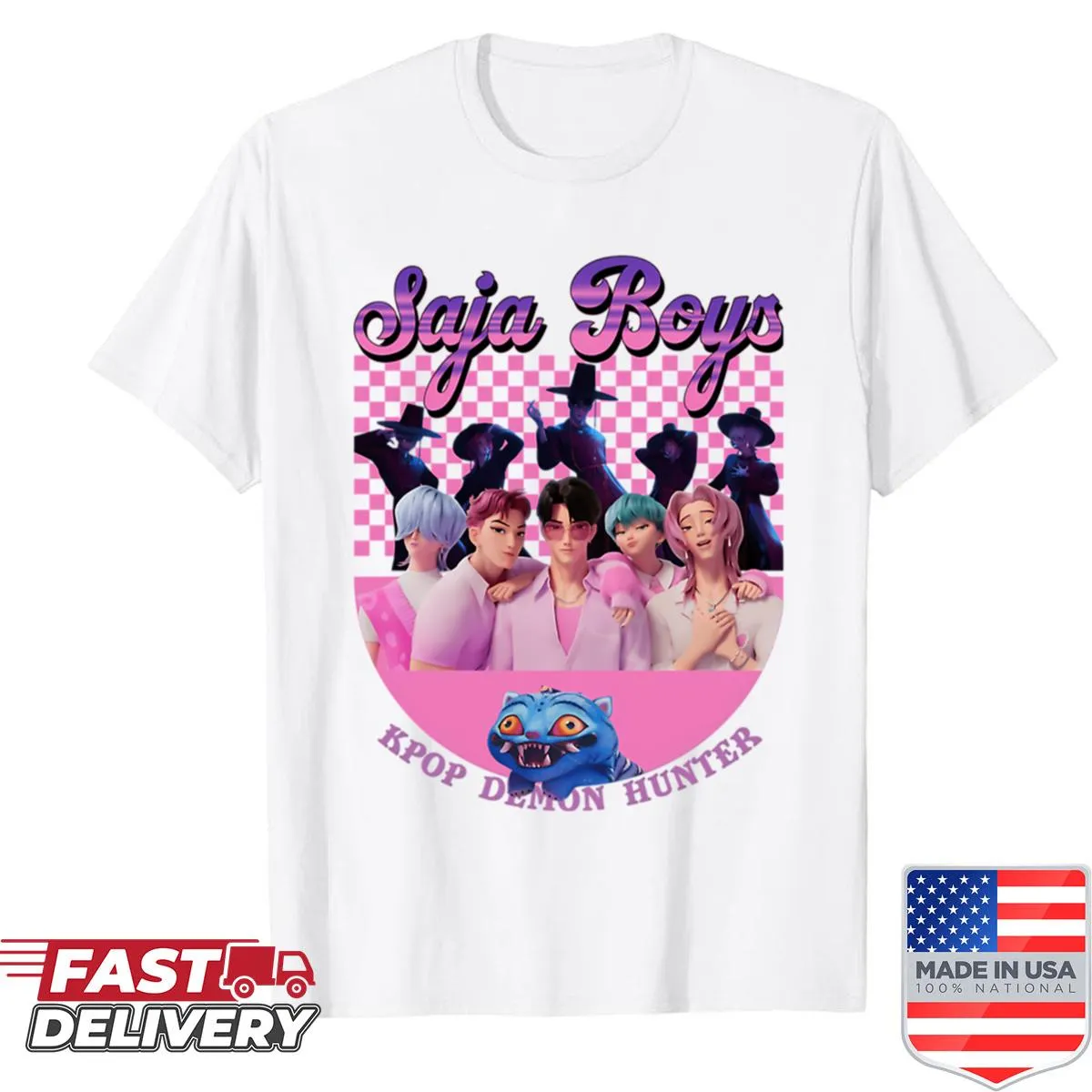 Animated Kpop film logo graphic T-shirt