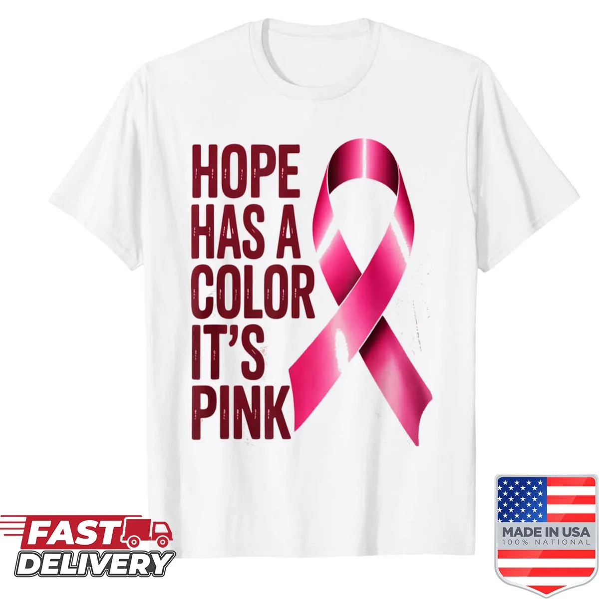 Empowering typography on a shirt supporting breast cancer awareness