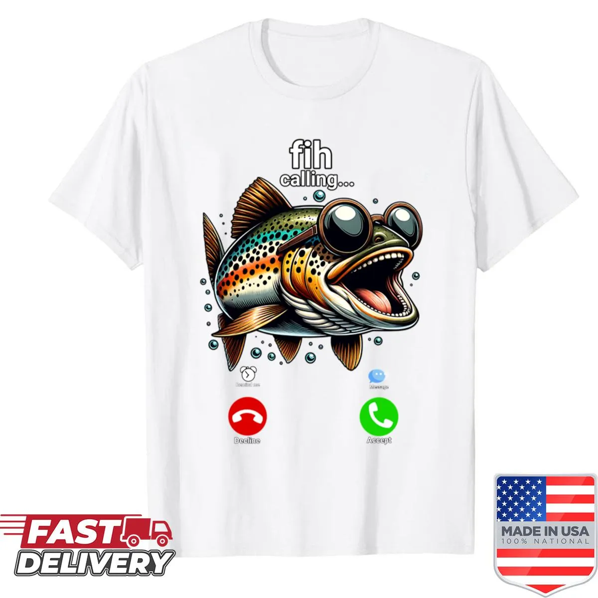 Funny fish art graphic shirt for fishing enthusiasts