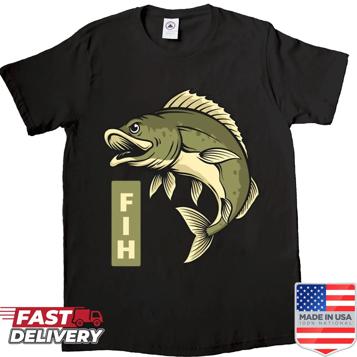 Funny fishing-themed T-shirt with a humorous meme