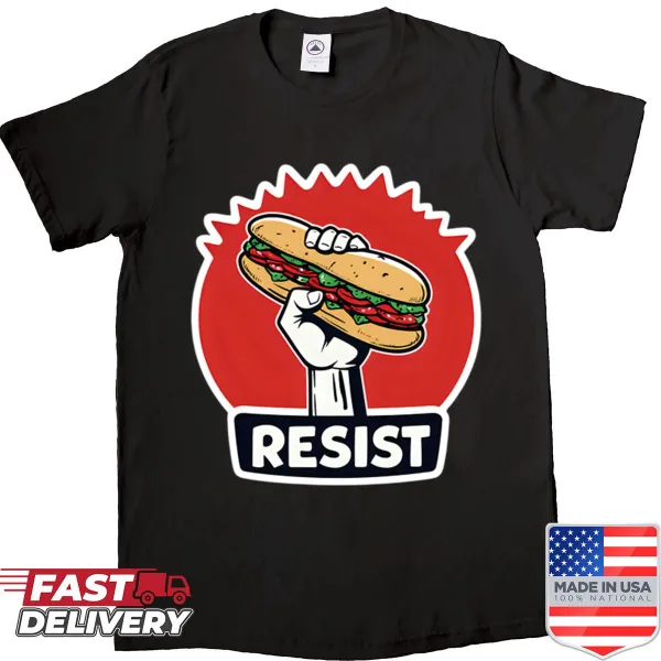 Funny illustration of a sandwich thrower on a T-shirt