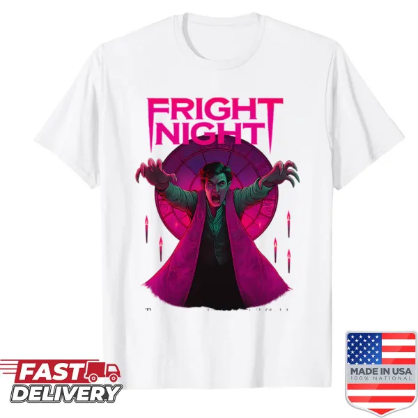 Horror-themed Fright Night shirt with spooky graphics