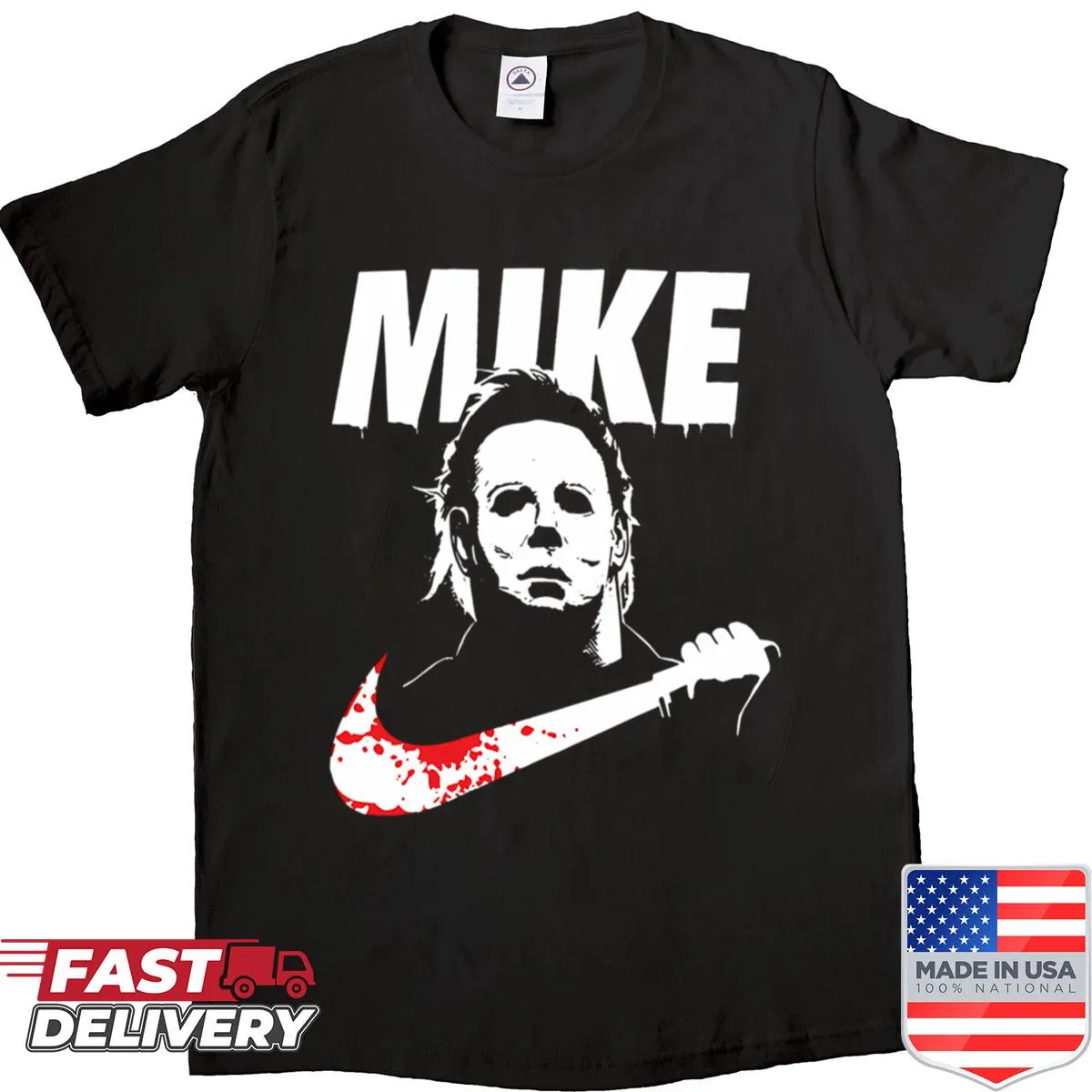 Humorous Halloween shirt featuring Michael Myers