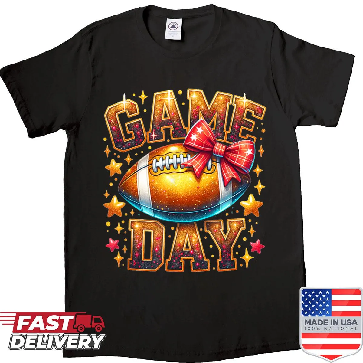 Orange Game Day Football Season shirt with bold typography