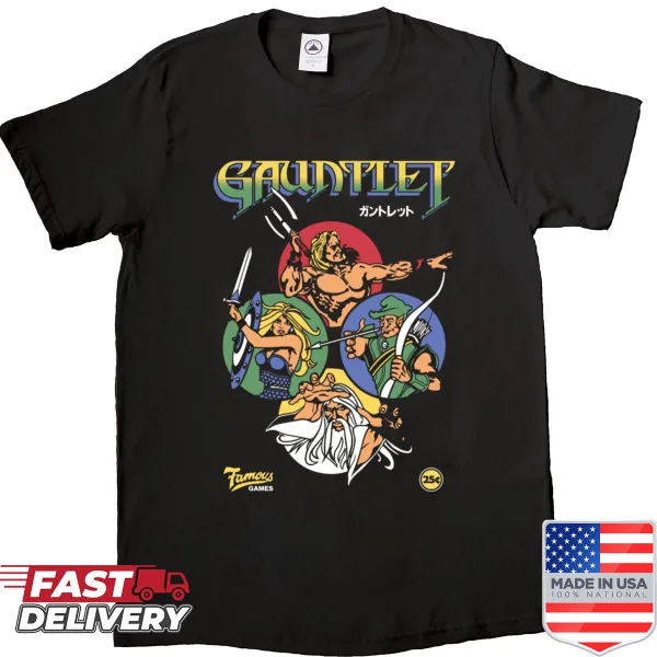 Retro gaming shirt inspired by classic arcade aesthetics