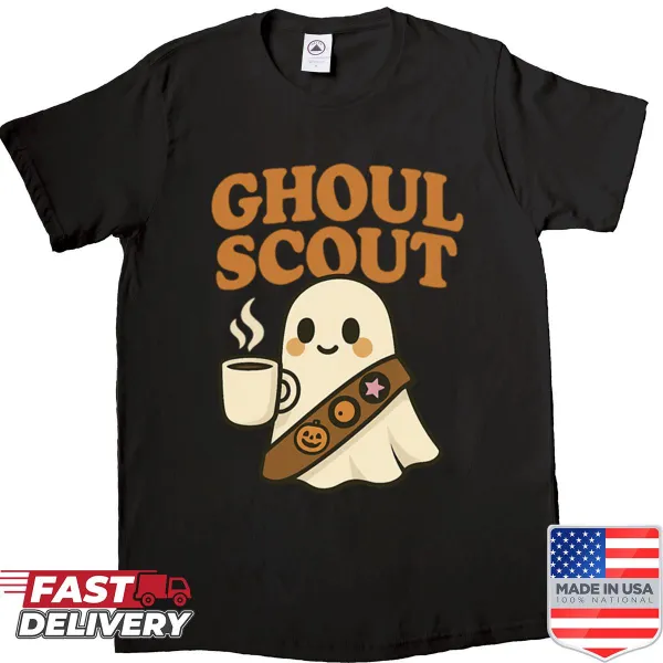 Oversized shirt with 'Ghoul Scout' playful design