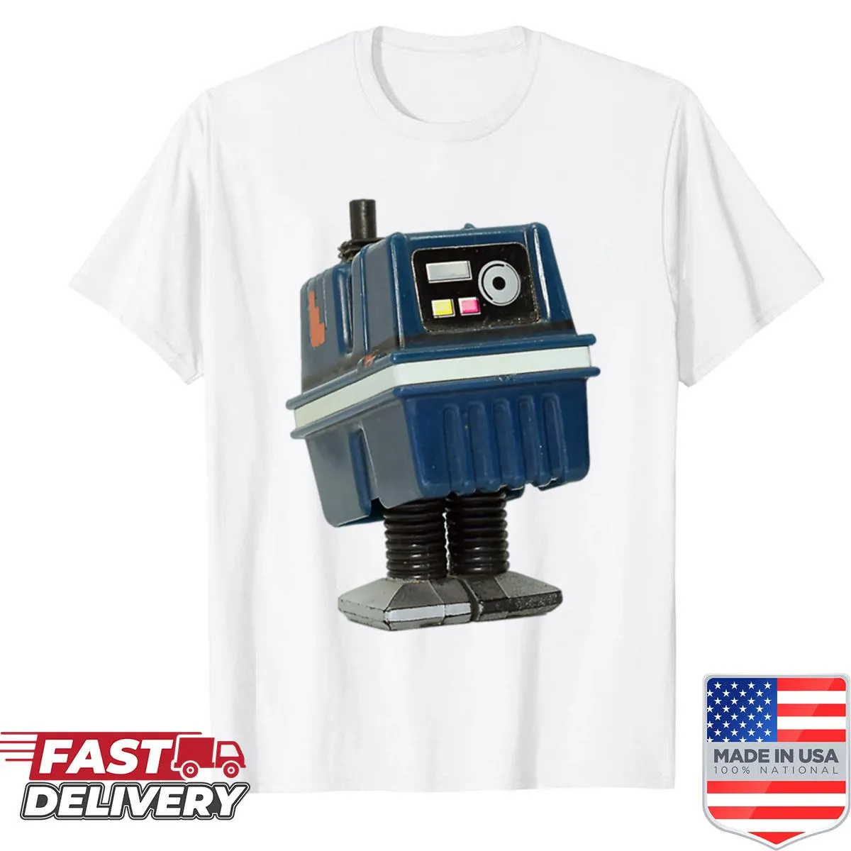 Illustration of a fun Gonk Droid on a shirt