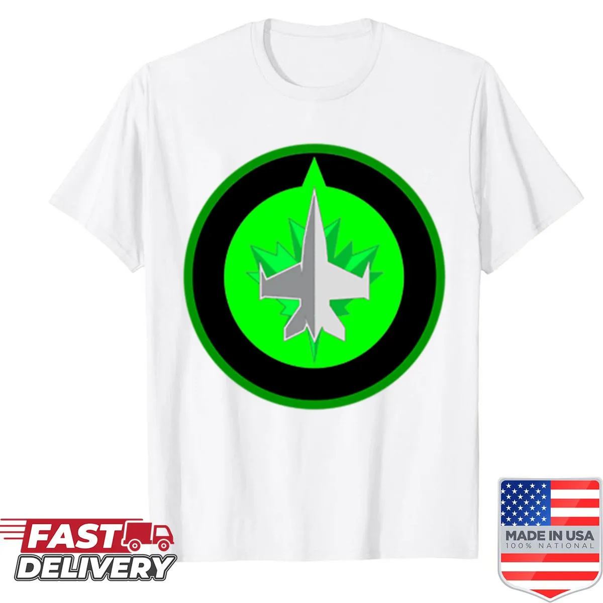 Playful typography shirt with jet-themed text for travel enthusiasts