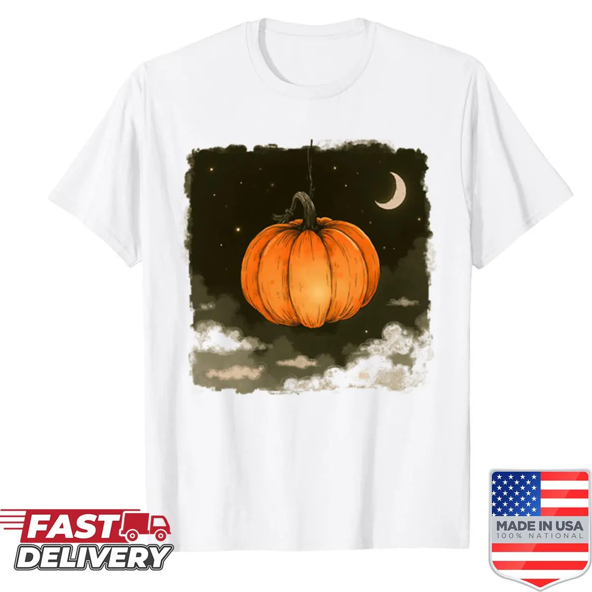 Japanese ink painting style Halloween themed shirt