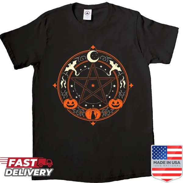 Magical Halloween shirt with pumpkin and stars design