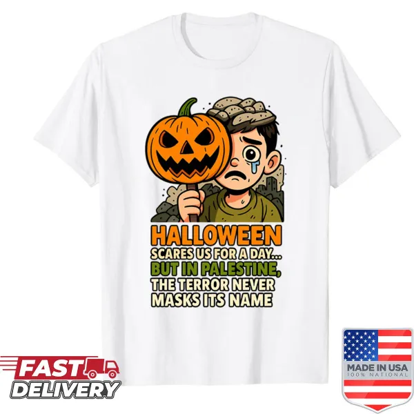 Witty shirt featuring the phrase 'Halloween Vs Reality' in bold typography