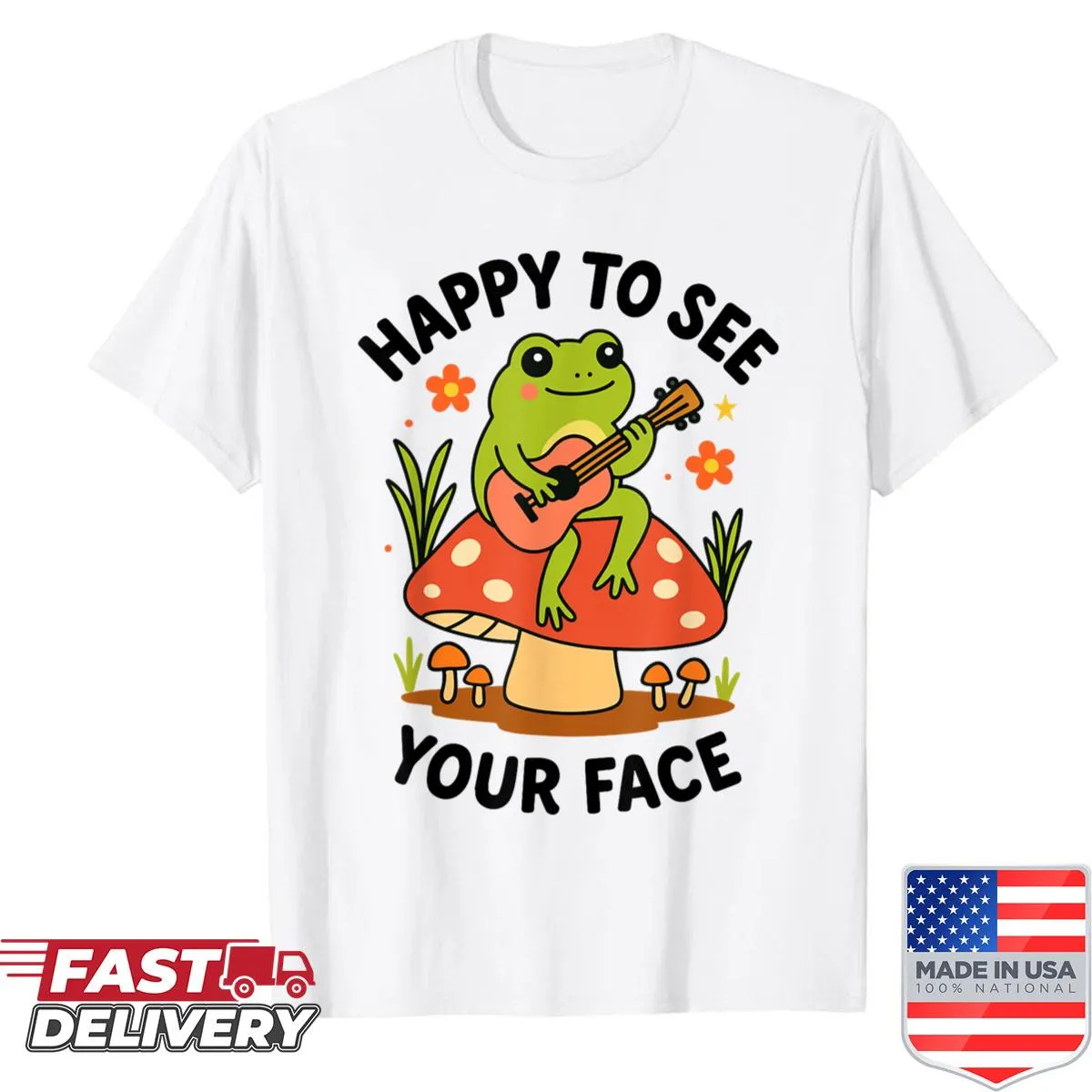 Cute frog illustration with a funny pun on an everyday shirt