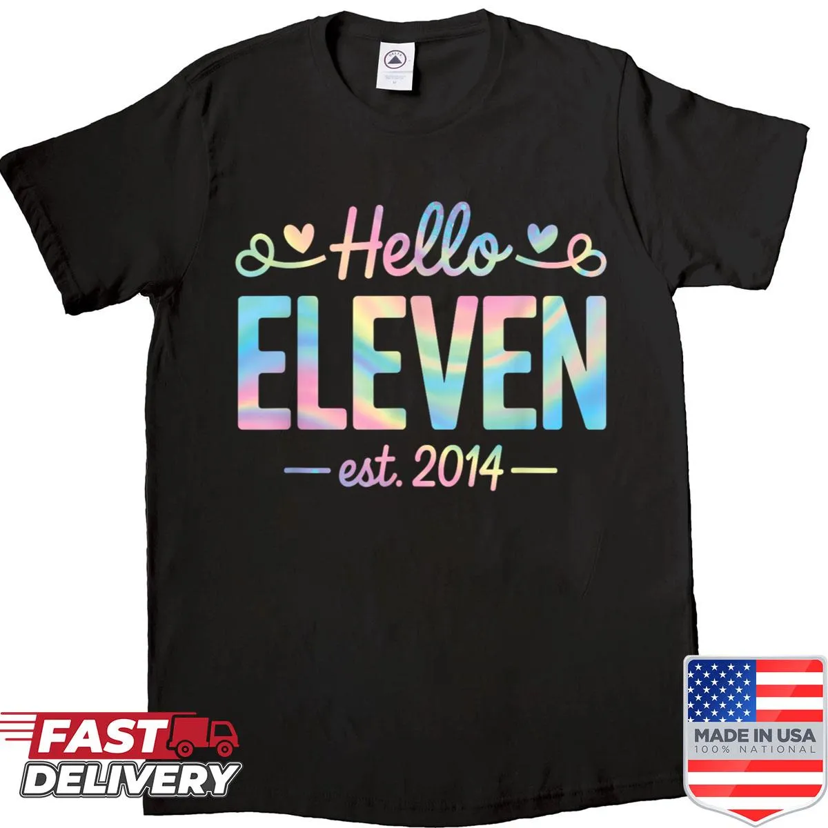 Cute birthday shirt for an 11-year-old girl with bow