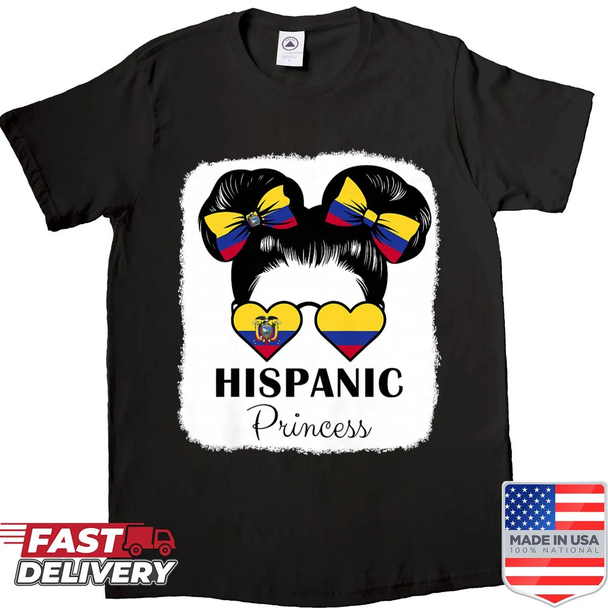 Shirt celebrating Hispanic heritage with Ecuador and Colombia roots