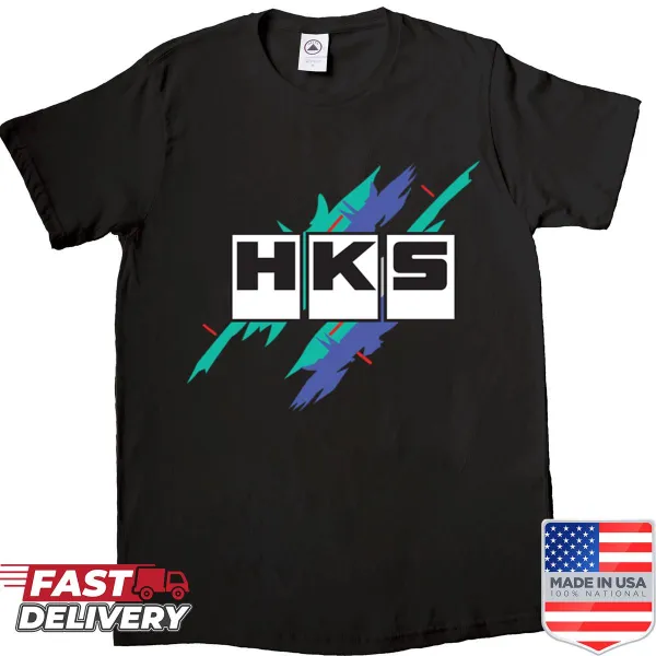 Vintage-style shirt featuring the HKS logo.