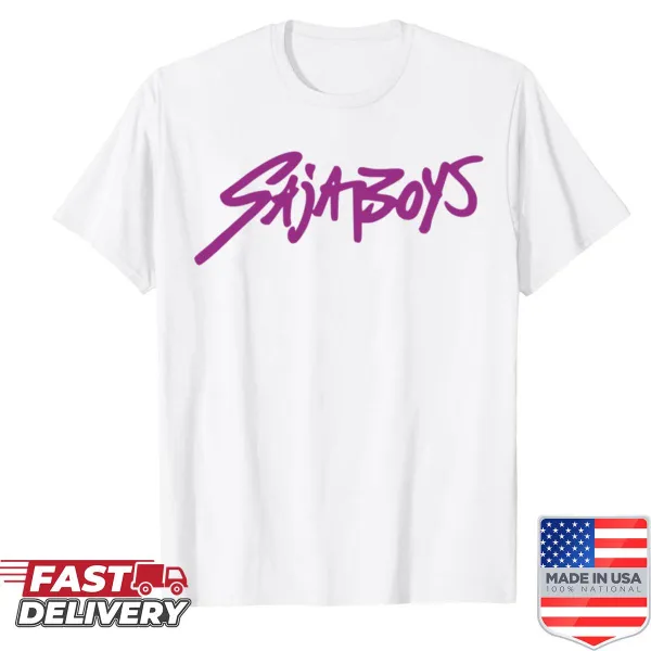 Bold typography shirt depicting Huntrix vs Saja battle