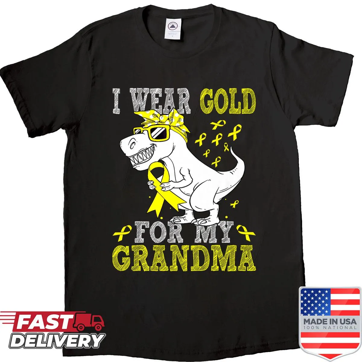 Gold awareness shirt for childhood cancer support
