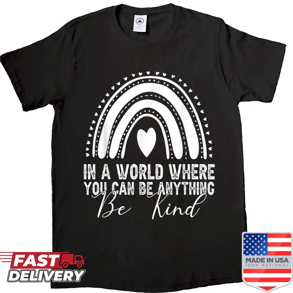 Inspirational graphic shirt promoting kindness and positivity