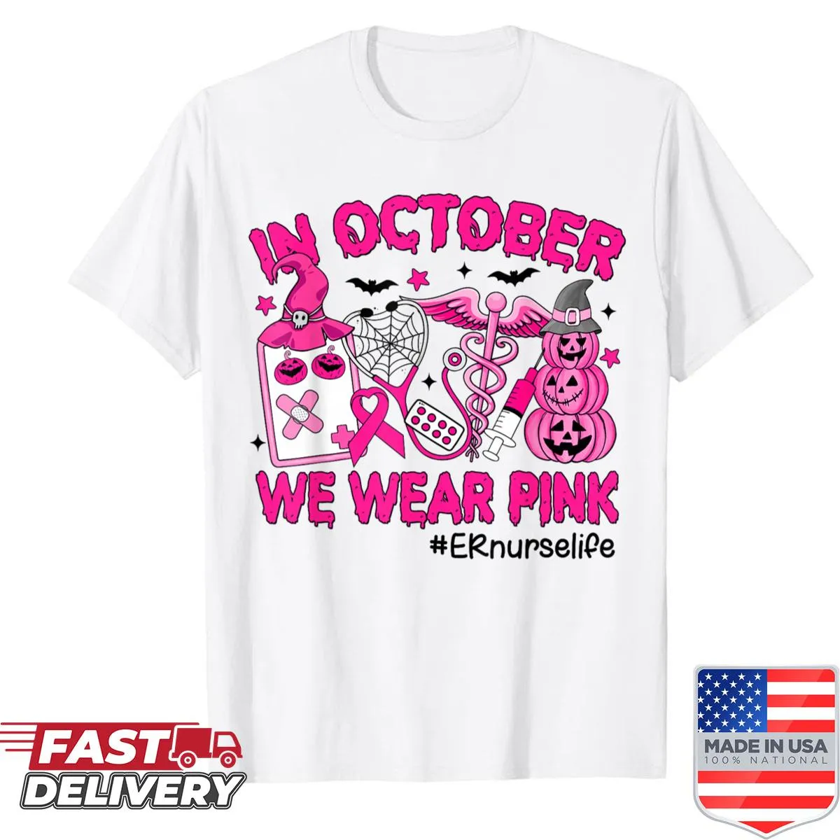 Pink 'ER Nurse Life' design for Breast Cancer Awareness month