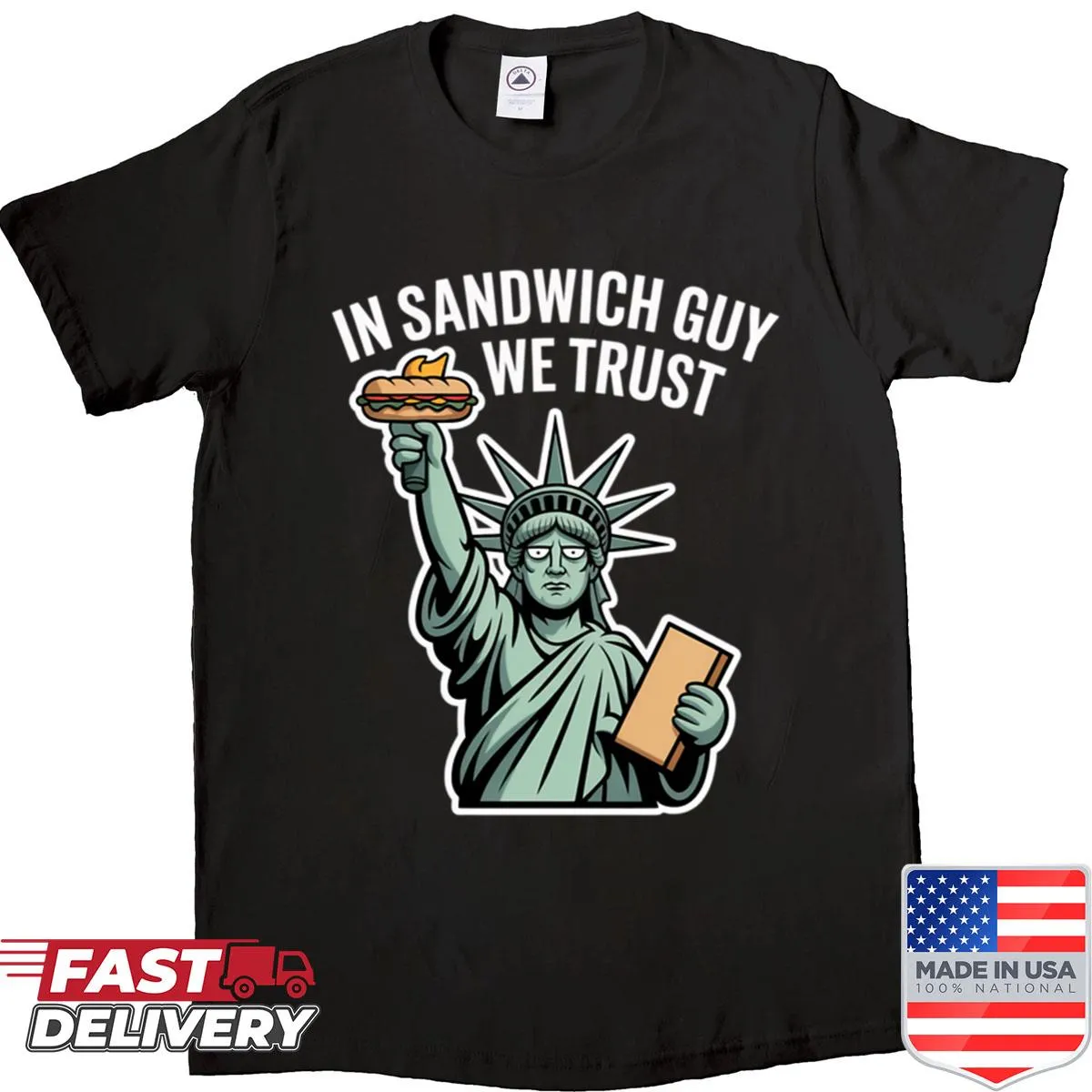 Funny sandwich shirt inspired by Statue of Liberty