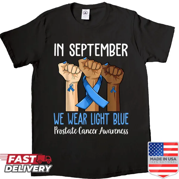 Prostate cancer awareness shirt with light blue theme