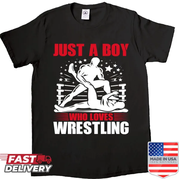 Kids wrestling shirt with playful graphics for wrestling fans