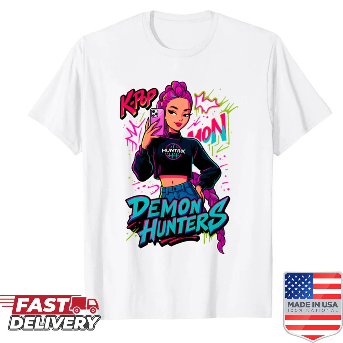 K-pop Demon Hunters Art Rumi shirt featuring an illustrated character