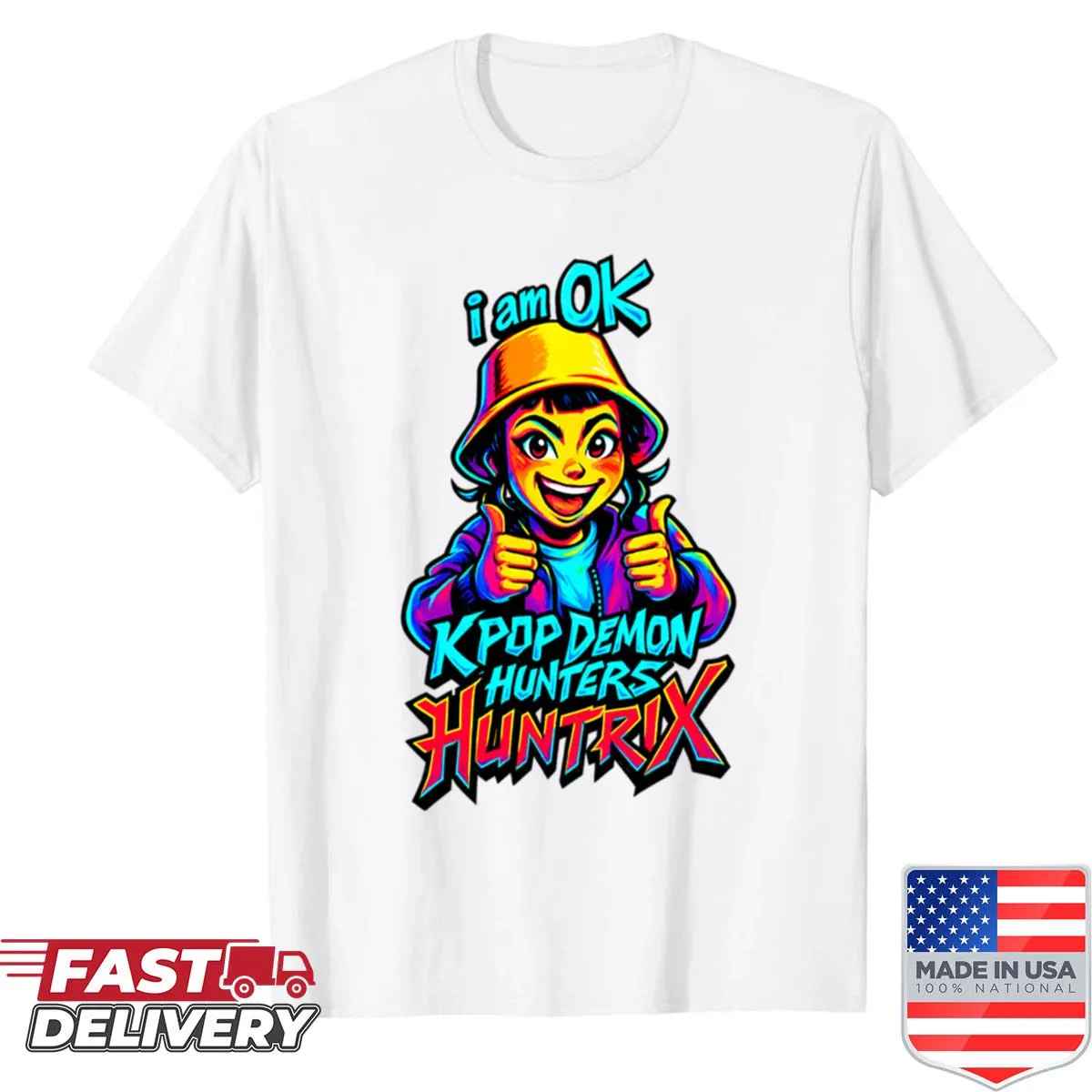 Zoey illustration t-shirt from the Demon Hunters series