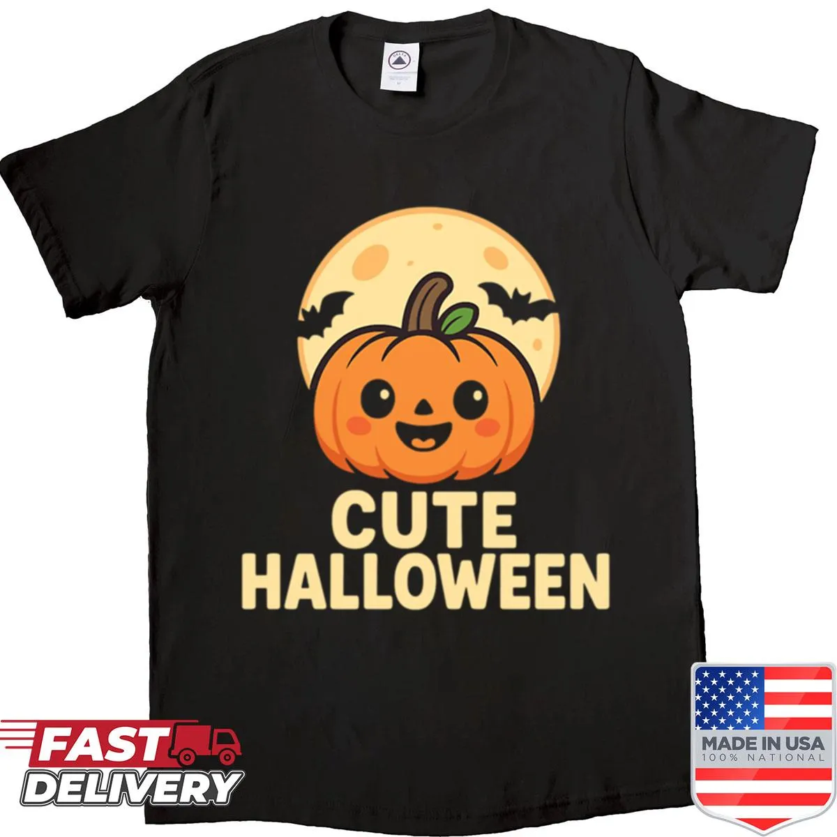 Kawaii Halloween Cat shirt with a cartoon cat in costume