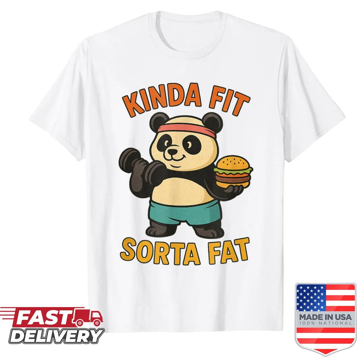 Funny panda graphic about fitness