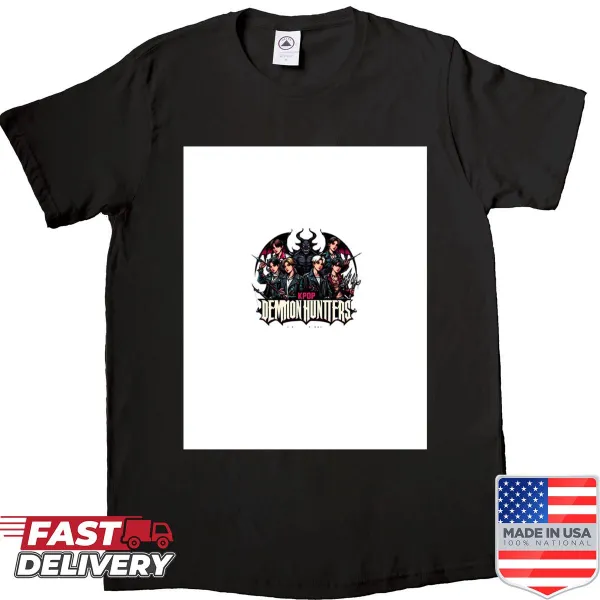 Graphic shirt featuring characters from Kpop Demon Hunters 2