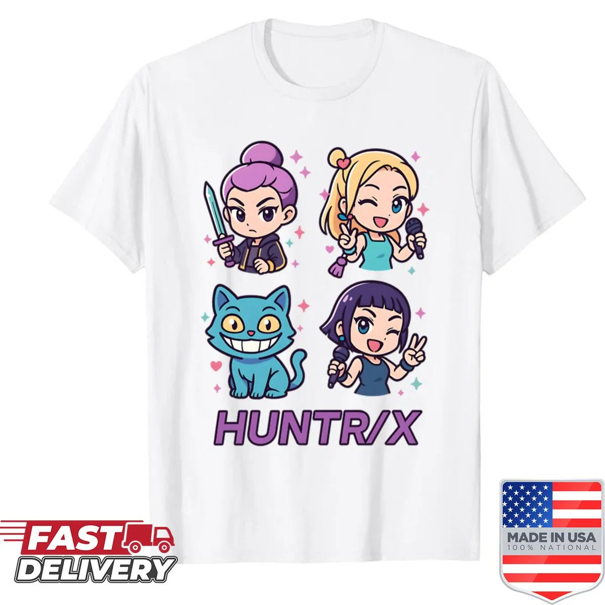 Cute chibi idol squad shirt from K-pop Demon Hunters
