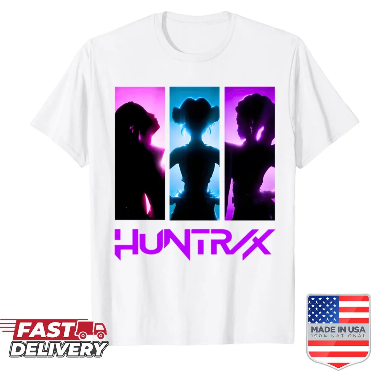 Cyberpunk Neon Warriors shirt from Kpop Demon Hunters.