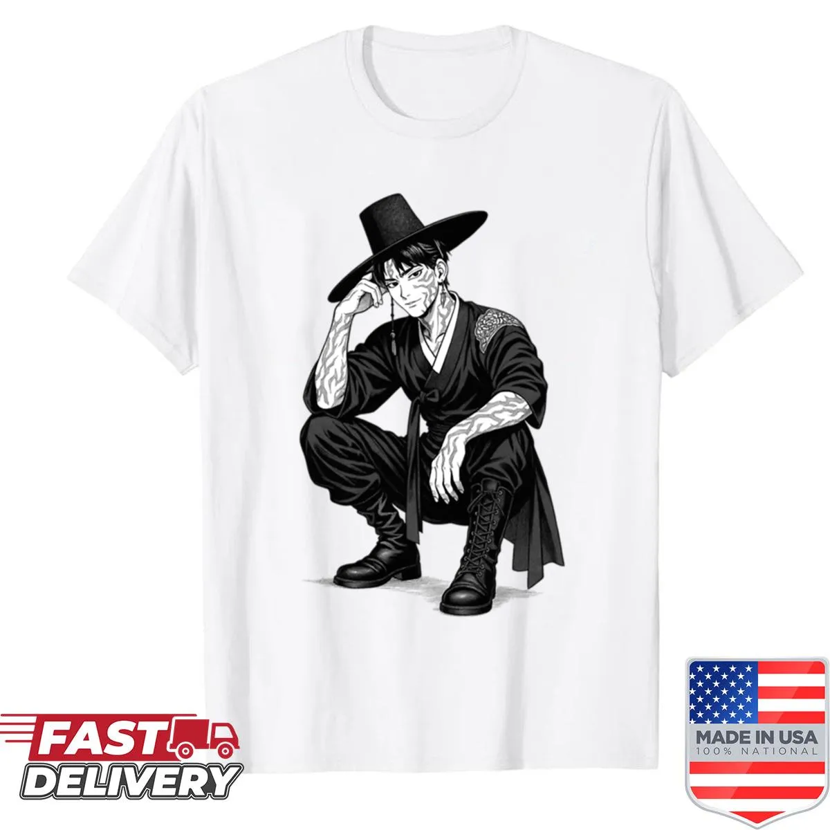 Oversized K-pop shirt featuring Jinu design