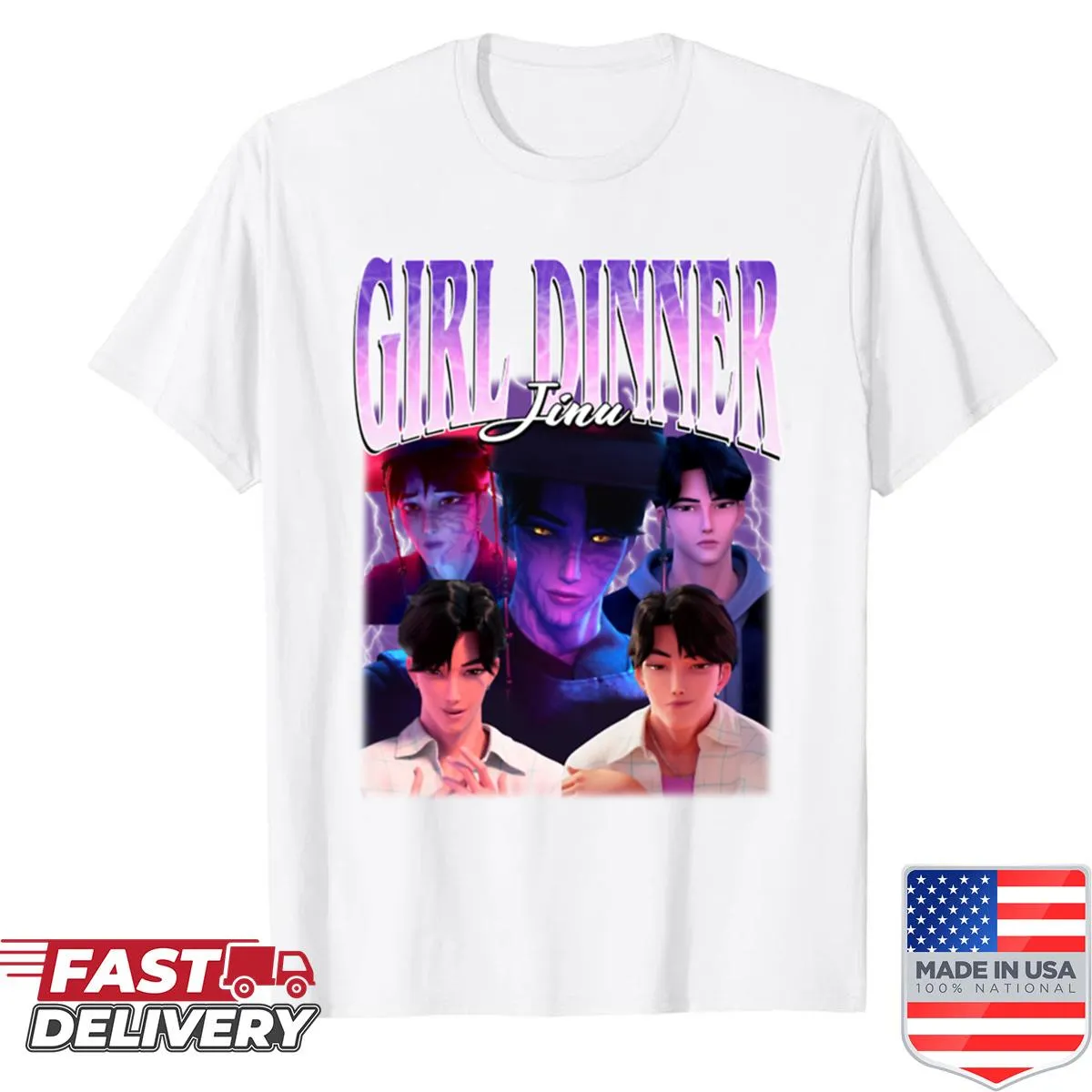 Kpop Demon Hunters shirt with illustration of demon hunters and Kpop elements