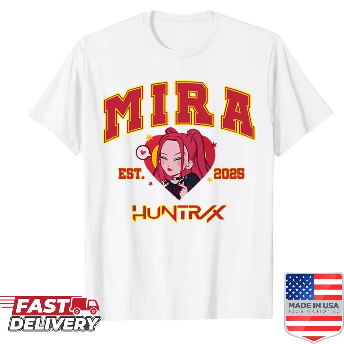 Kpop Demon Hunters character graphic T-shirt