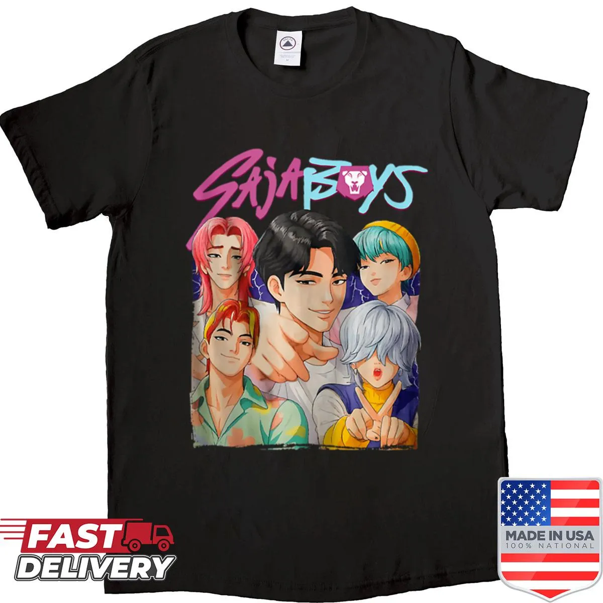 Kpop Demon Hunters t-shirt featuring Saja Boys in a humorous design