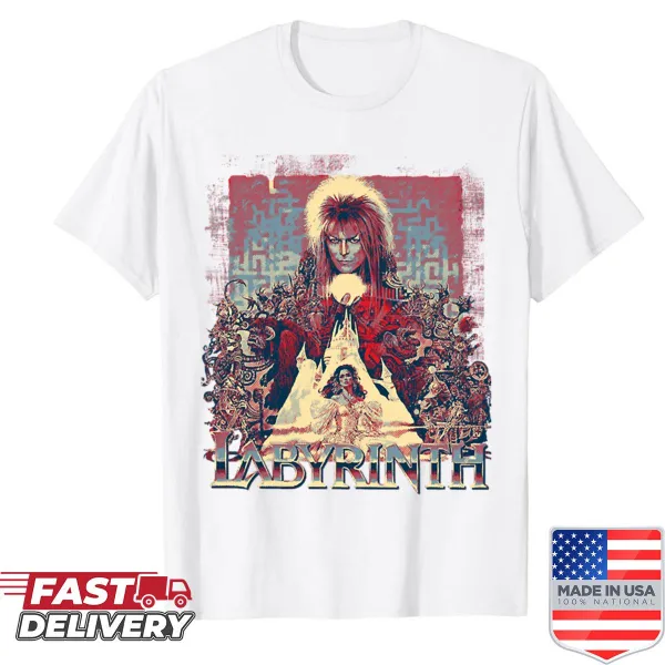 Retro vintage shirt featuring iconic imagery from Labyrinth.
