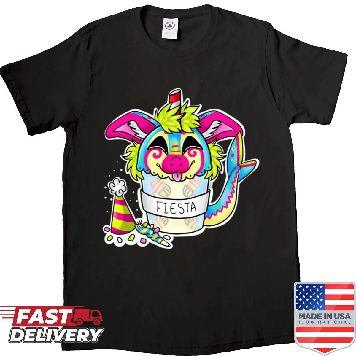 Edgy graphic combining candy and gore on a vintage-style shirt